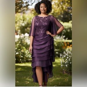 NWT flycurvy Elegant Purple  Dress
